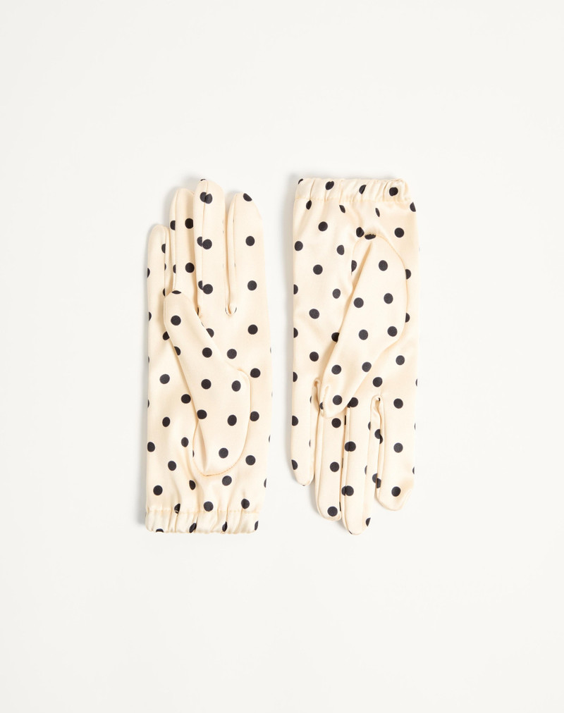 VLOGO SIGNATURE POLKA PRINT SILK GLOVES 4
