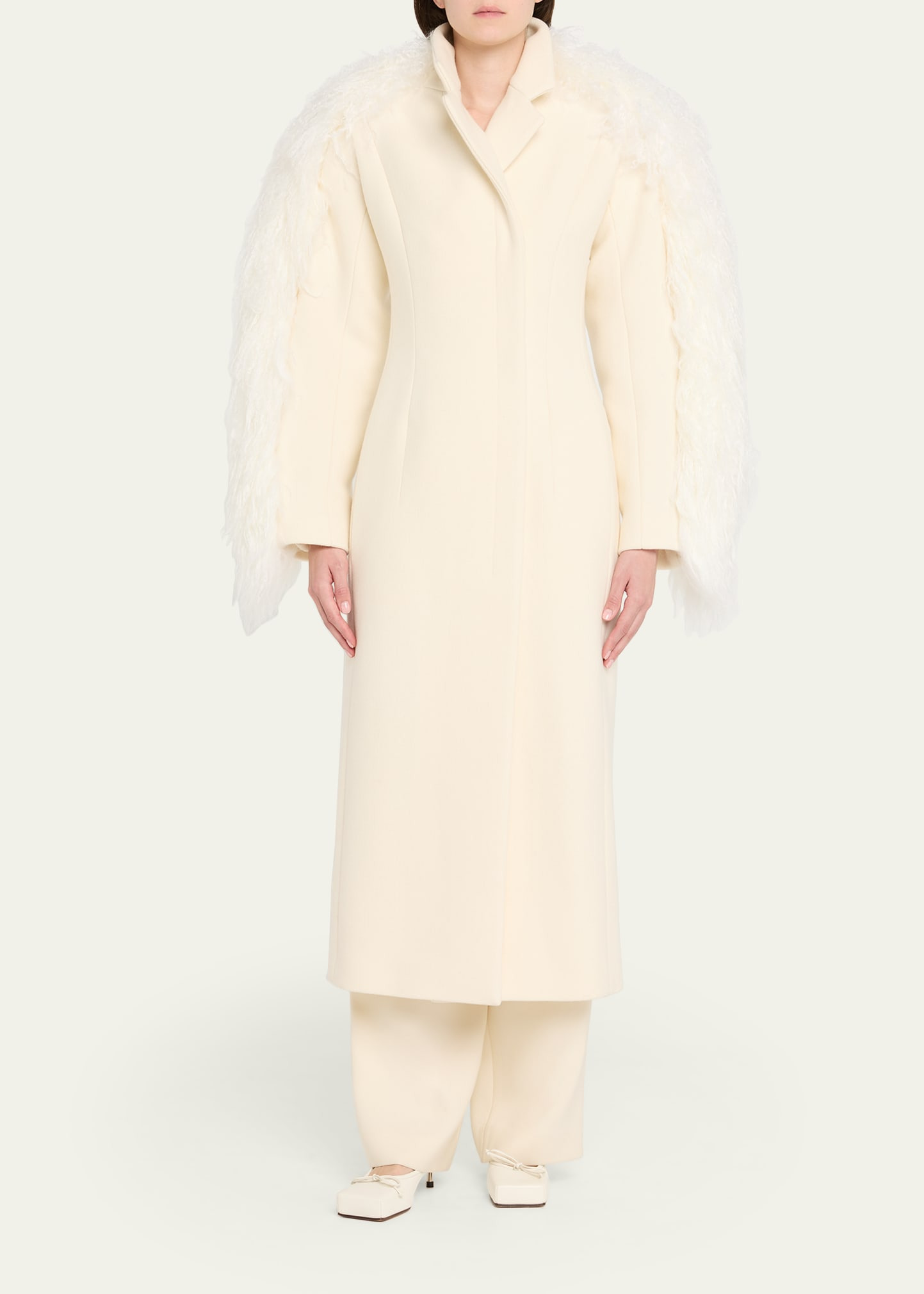Le Manteau Boa Lamb Shearling Long Wool Coat - 2