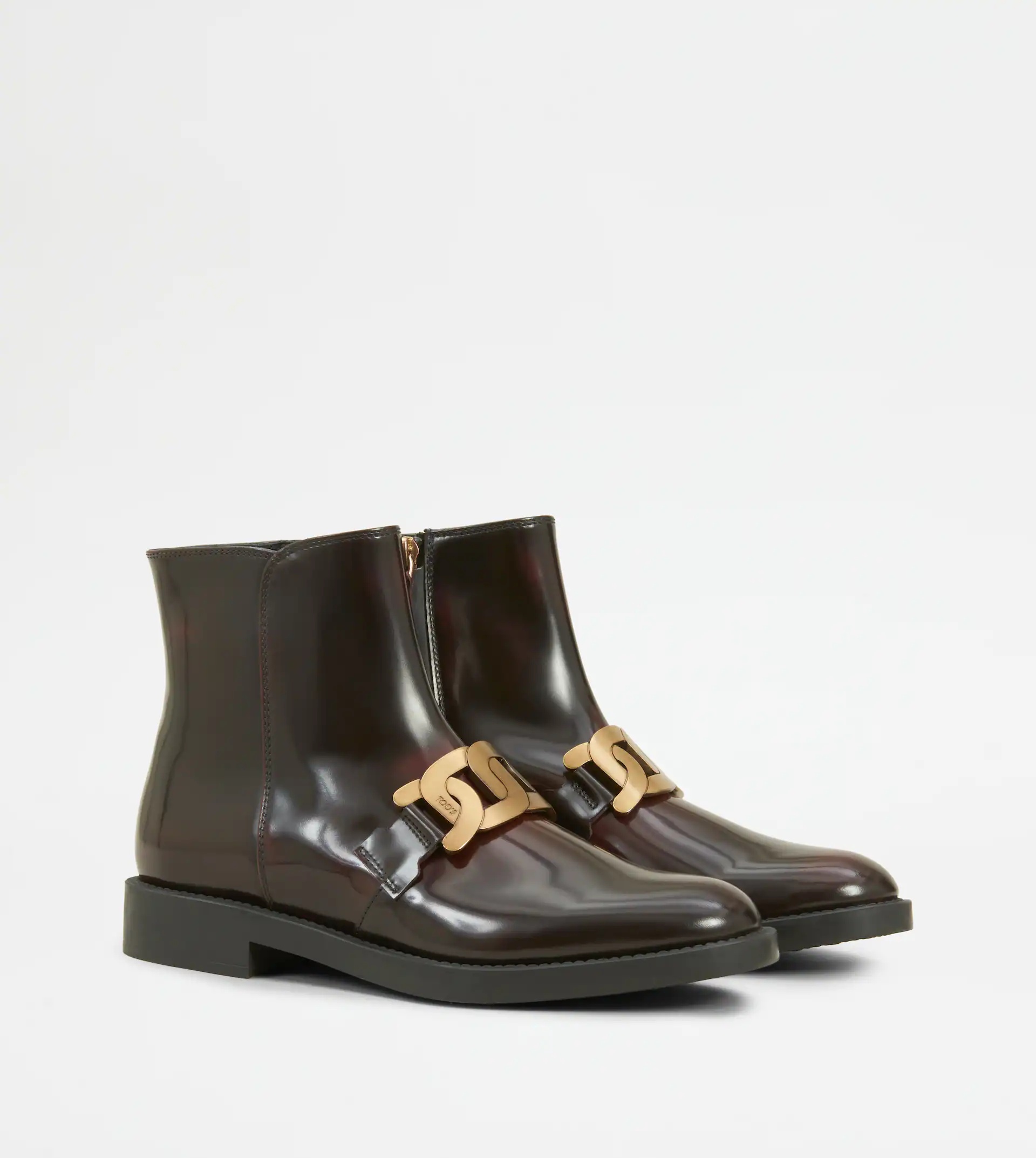 KATE ANKLE BOOTS IN LEATHER - BURGUNDY - 4