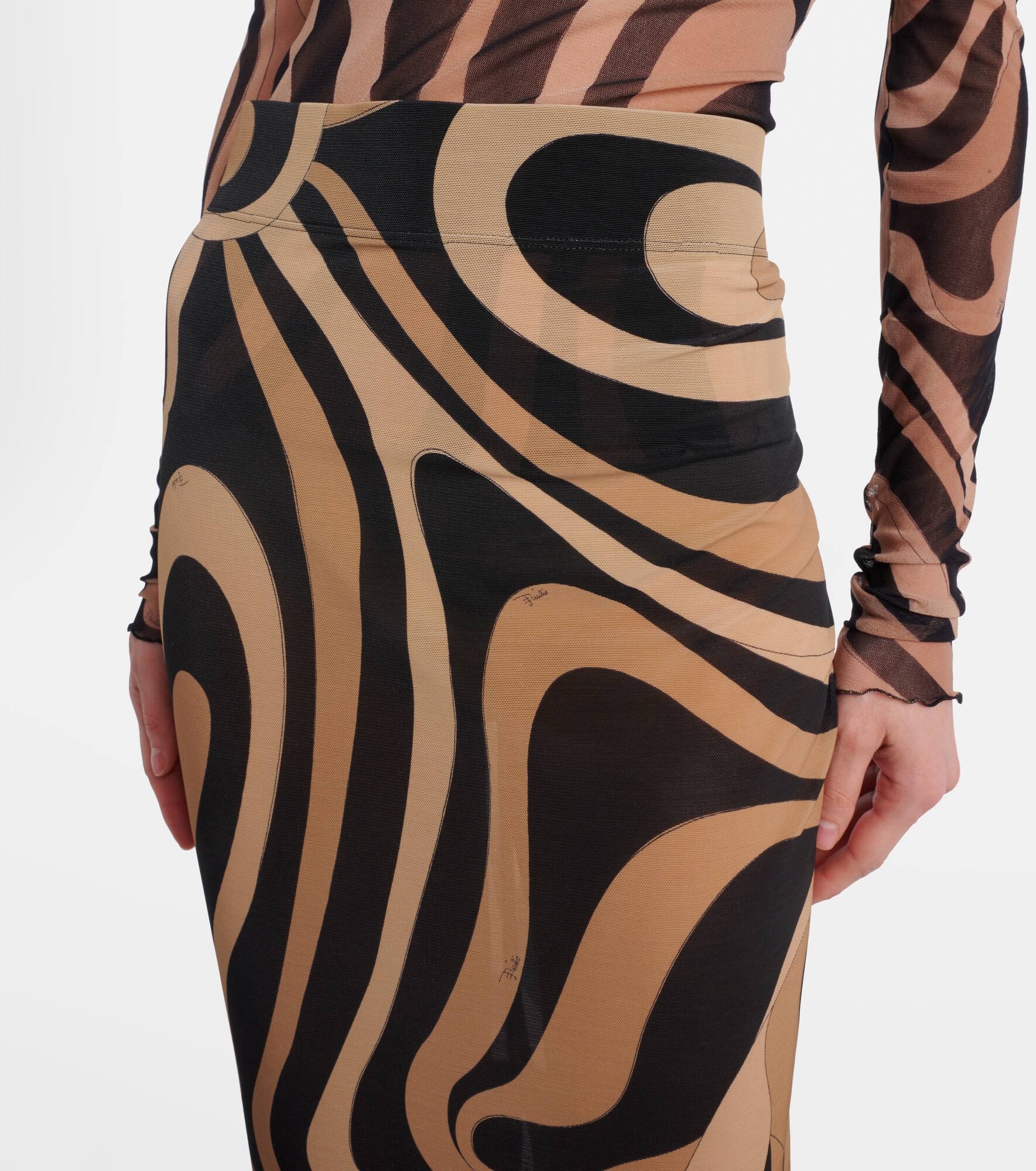 Printed semi-sheer maxi skirt - 4