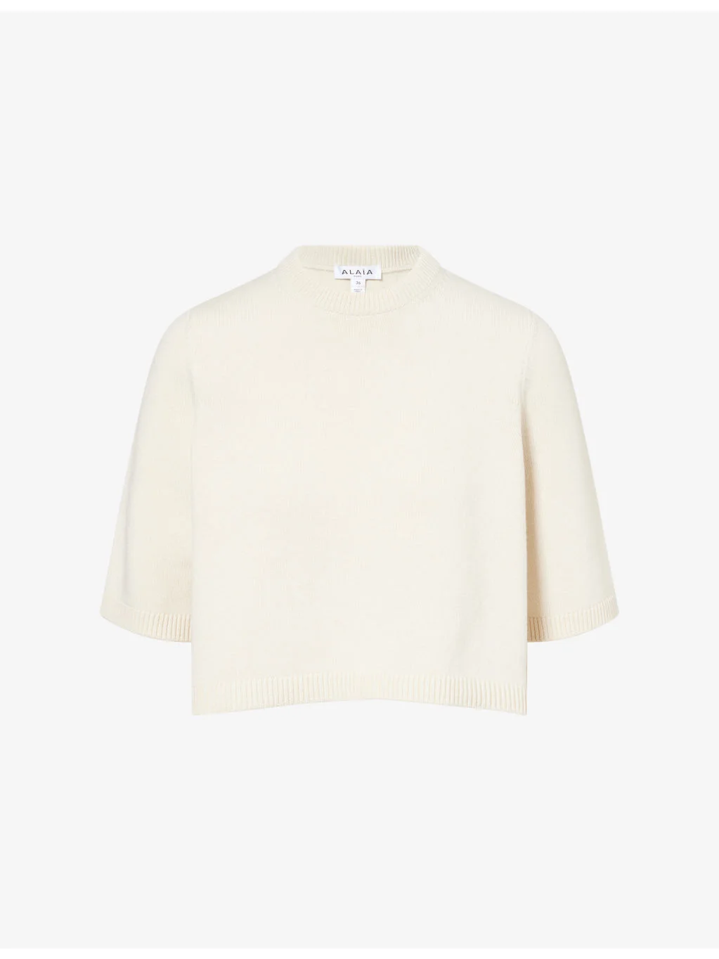Cropped High-Neck Cashmere Jumper - 1