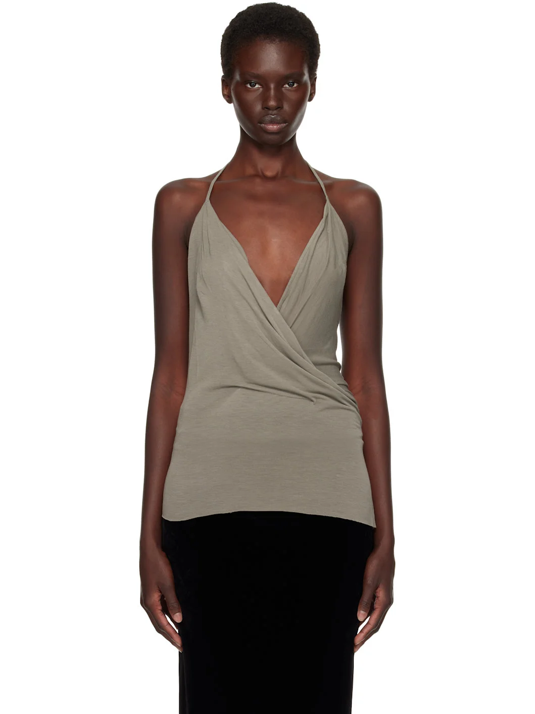 Gray Tower Draped Top - 1