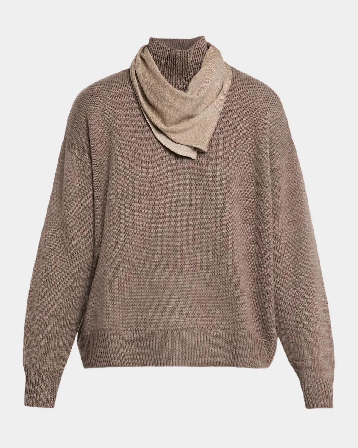 Winston Scarf Wool Turtleneck Sweater - 1