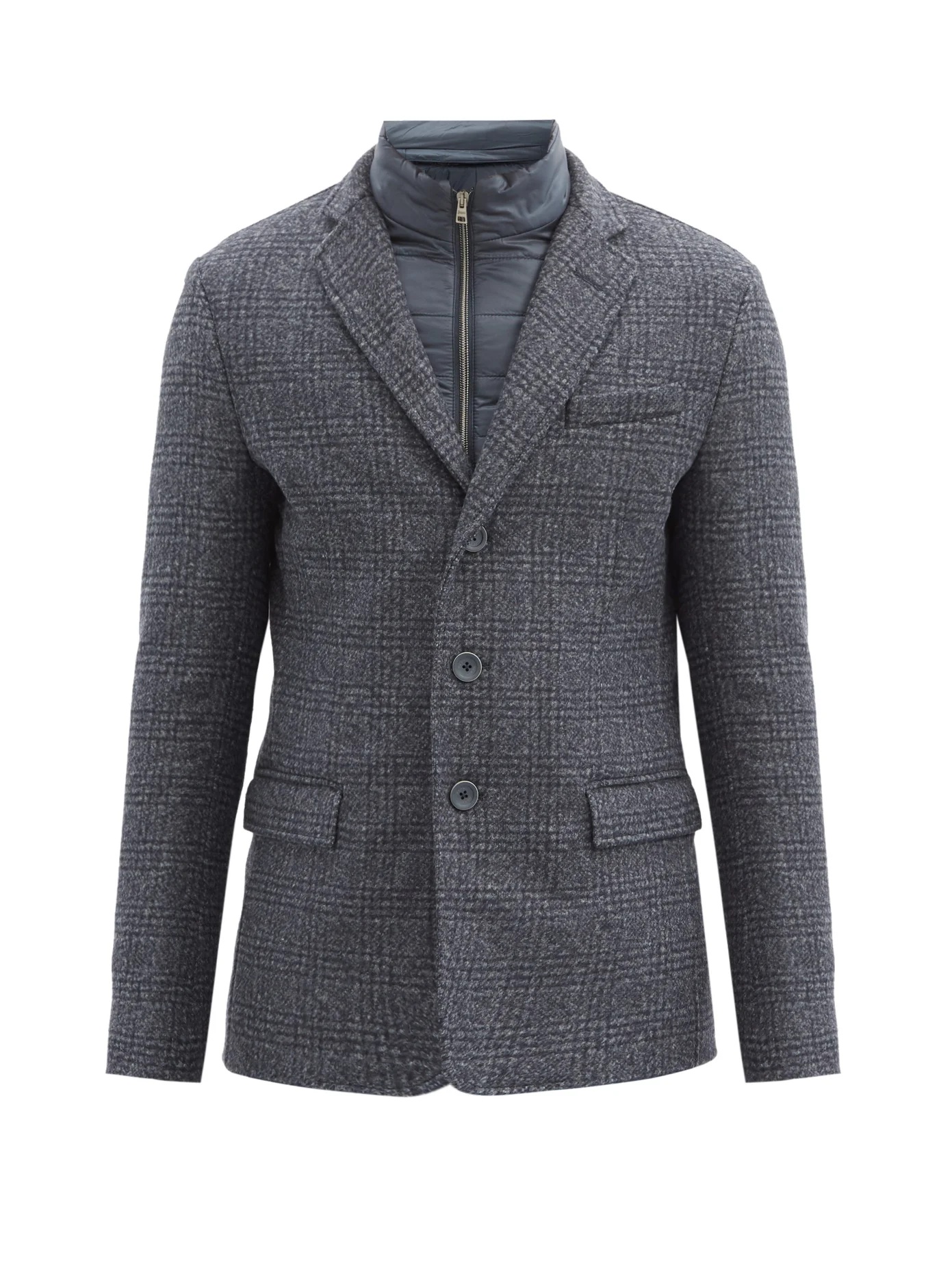 La Giacca checked wool-blend jacket - 1