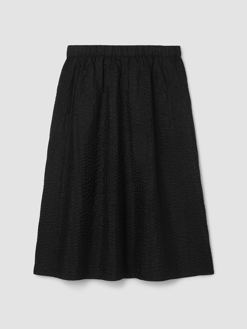 Quilted Silk A-Line Skirt 1