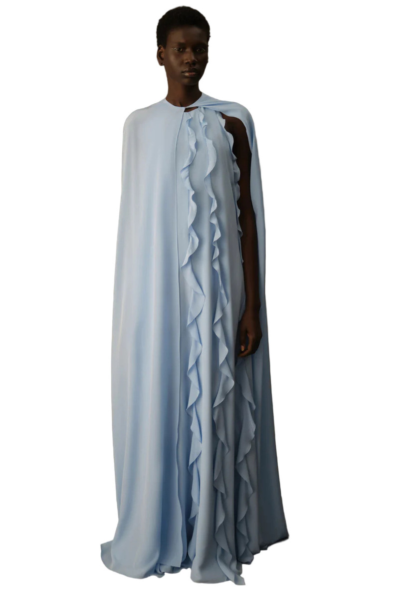 EMILIA WICKSTEAD FLEURINE DRESS IN BABY BLUE SILK CREPE DE CHINE outlook