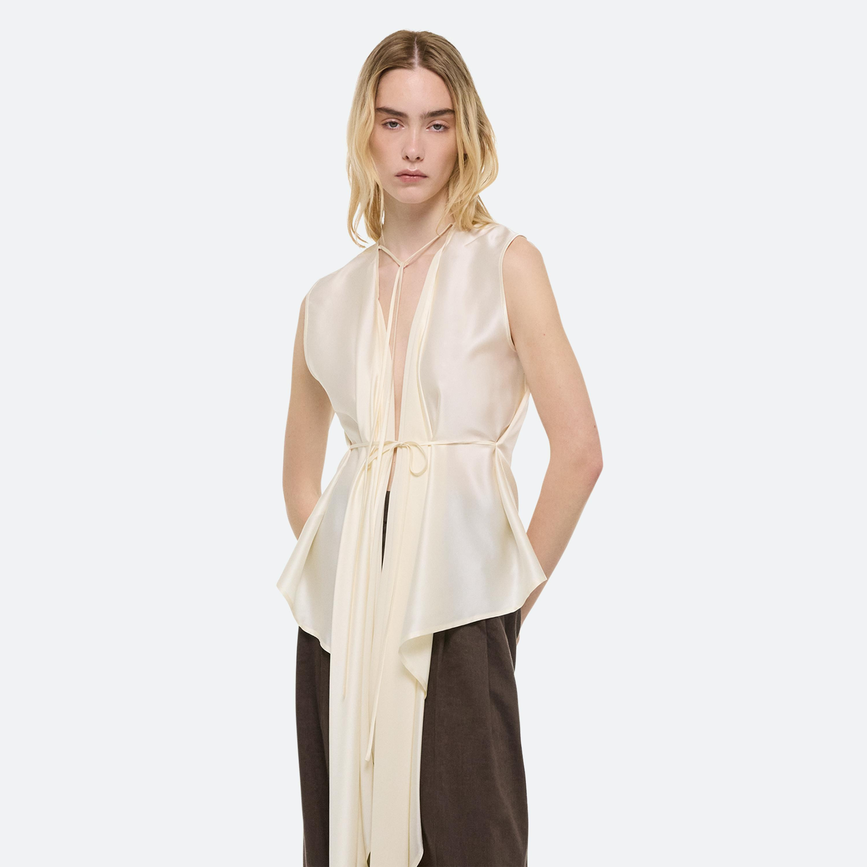 DRAPED SCARF TOP - 8