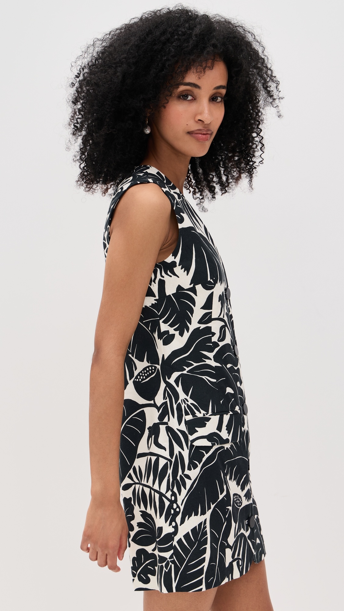Carob Printed Linen Mini Dress - 3