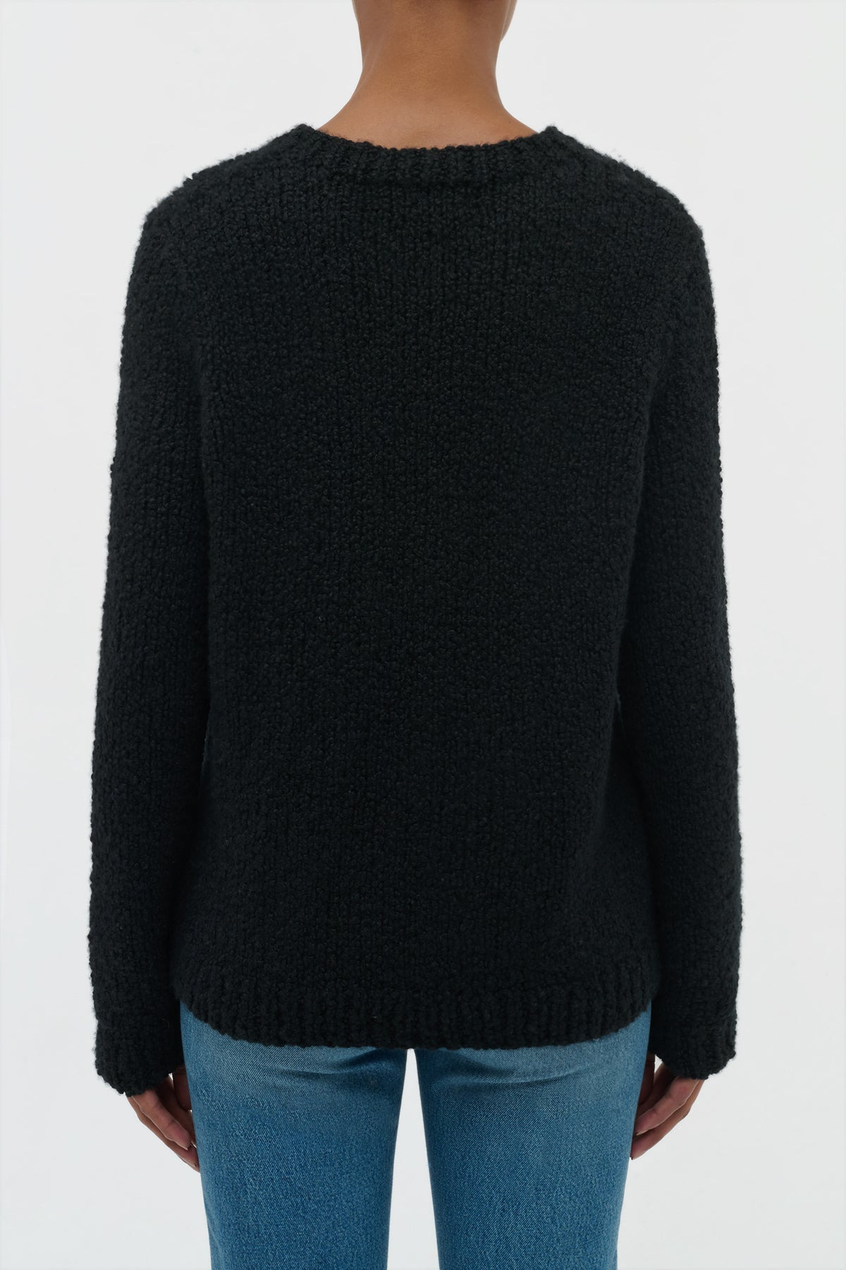 Typhon Knit Sweater in Black Cashmere Boucle - 4