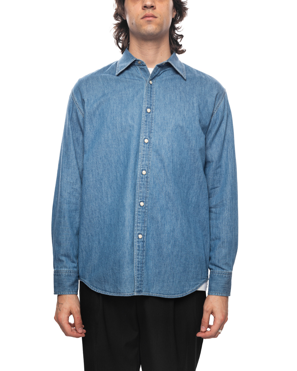 Selvedge Super Light Denim Shirt Washed Indigo - 1