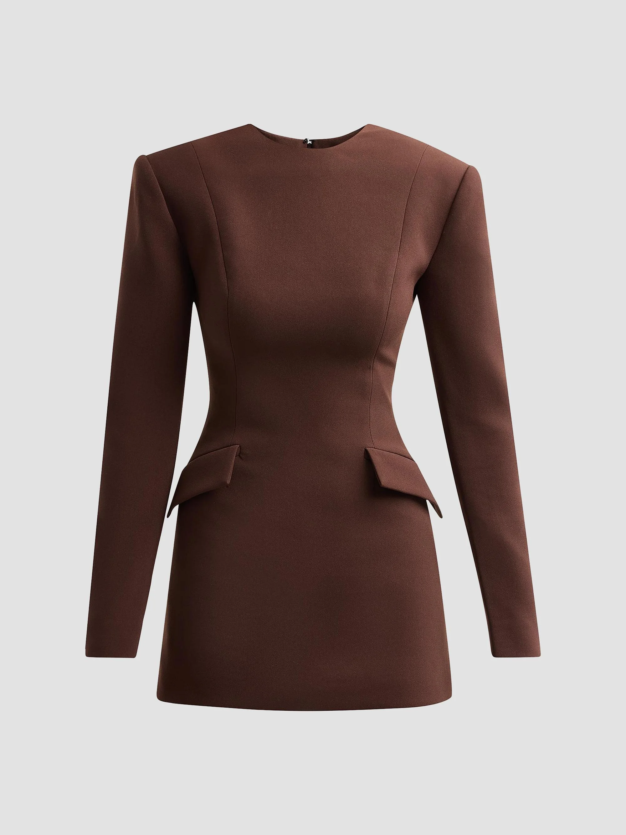 ronny kobo brown mini dress Brette in Chocolate Center Back Zipper With PRIMERA PARTE Oh Polly Adiza ruched size:medium