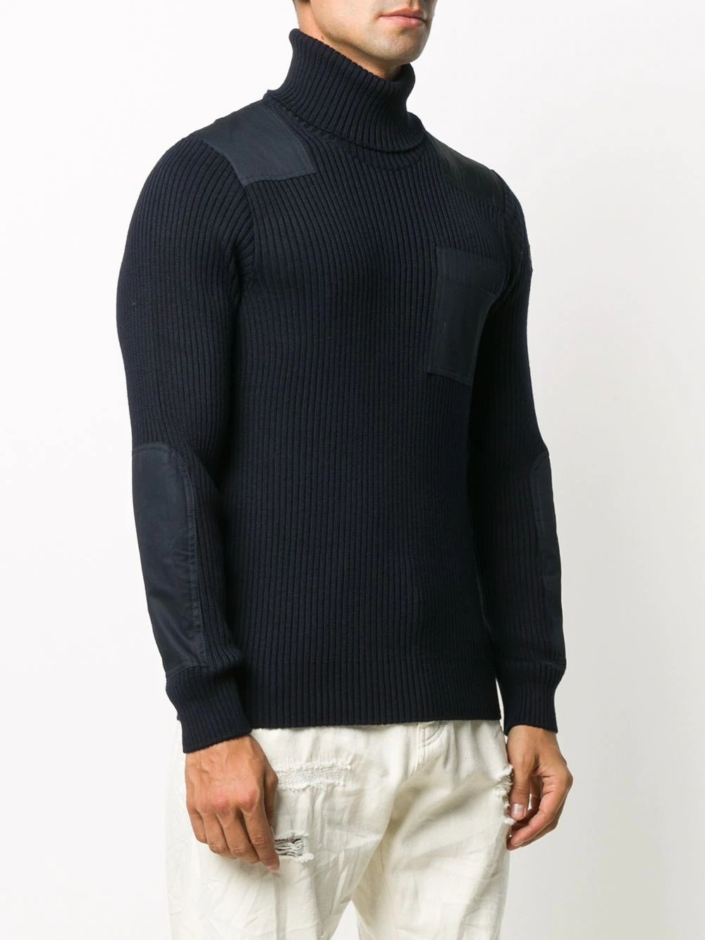 turtle neck ribbed knit jumper - 3