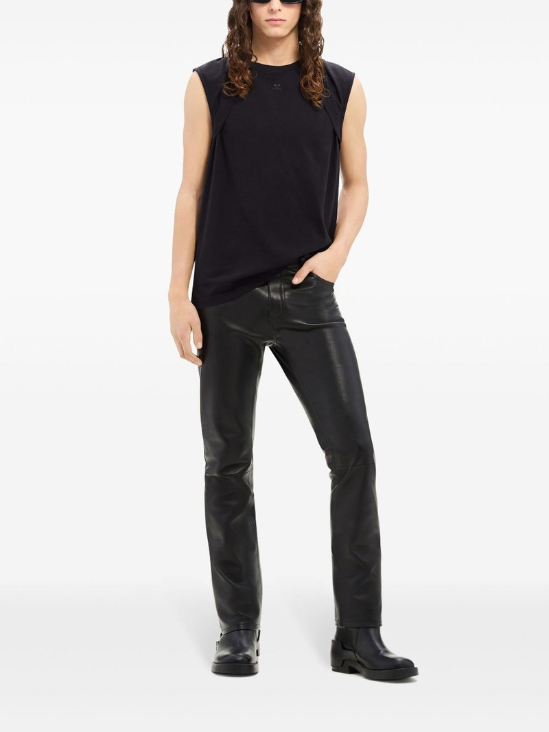 courrèges draped-detail cotton tank top outlook