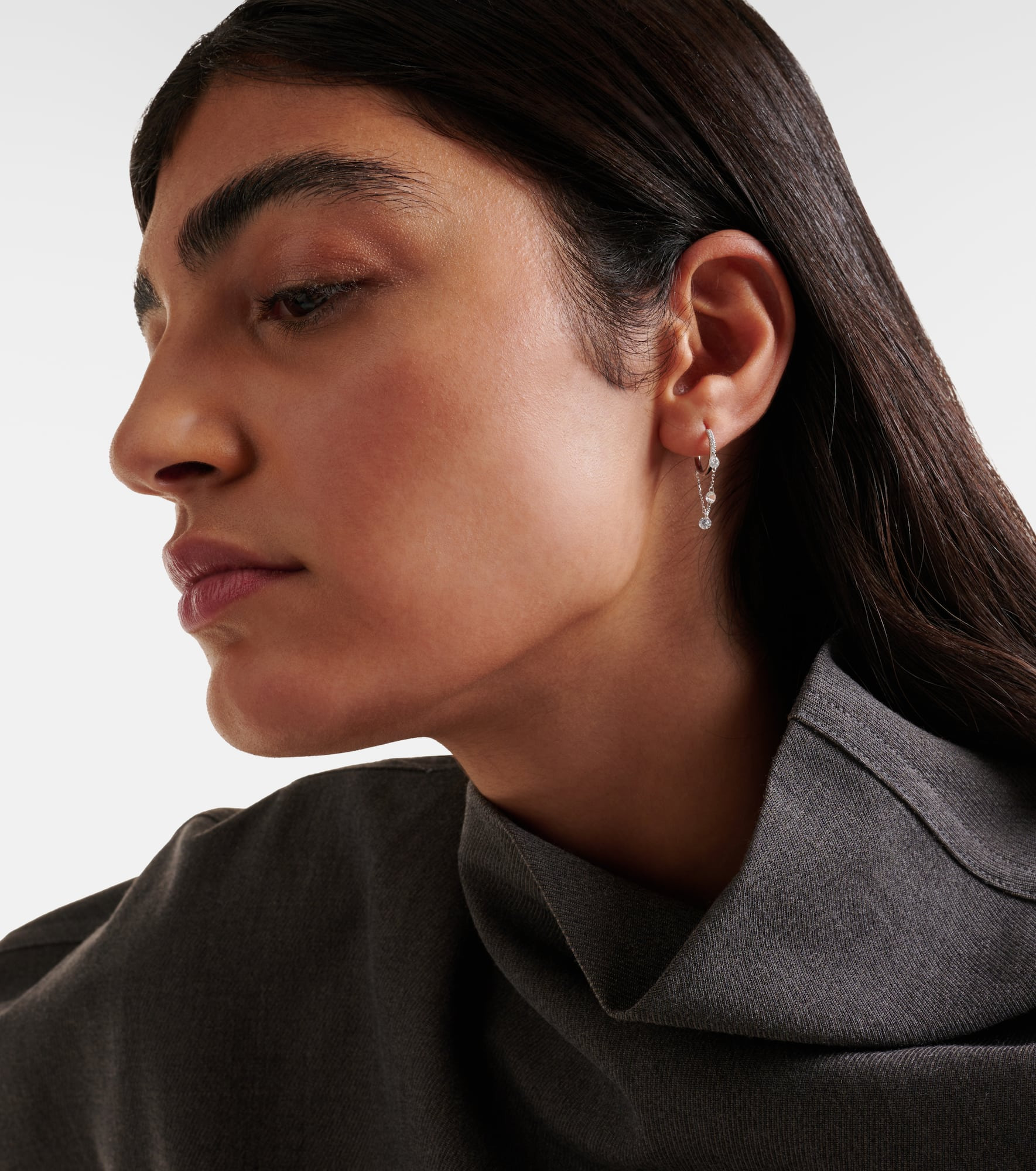 18kt gold single earring with diamonds - 3