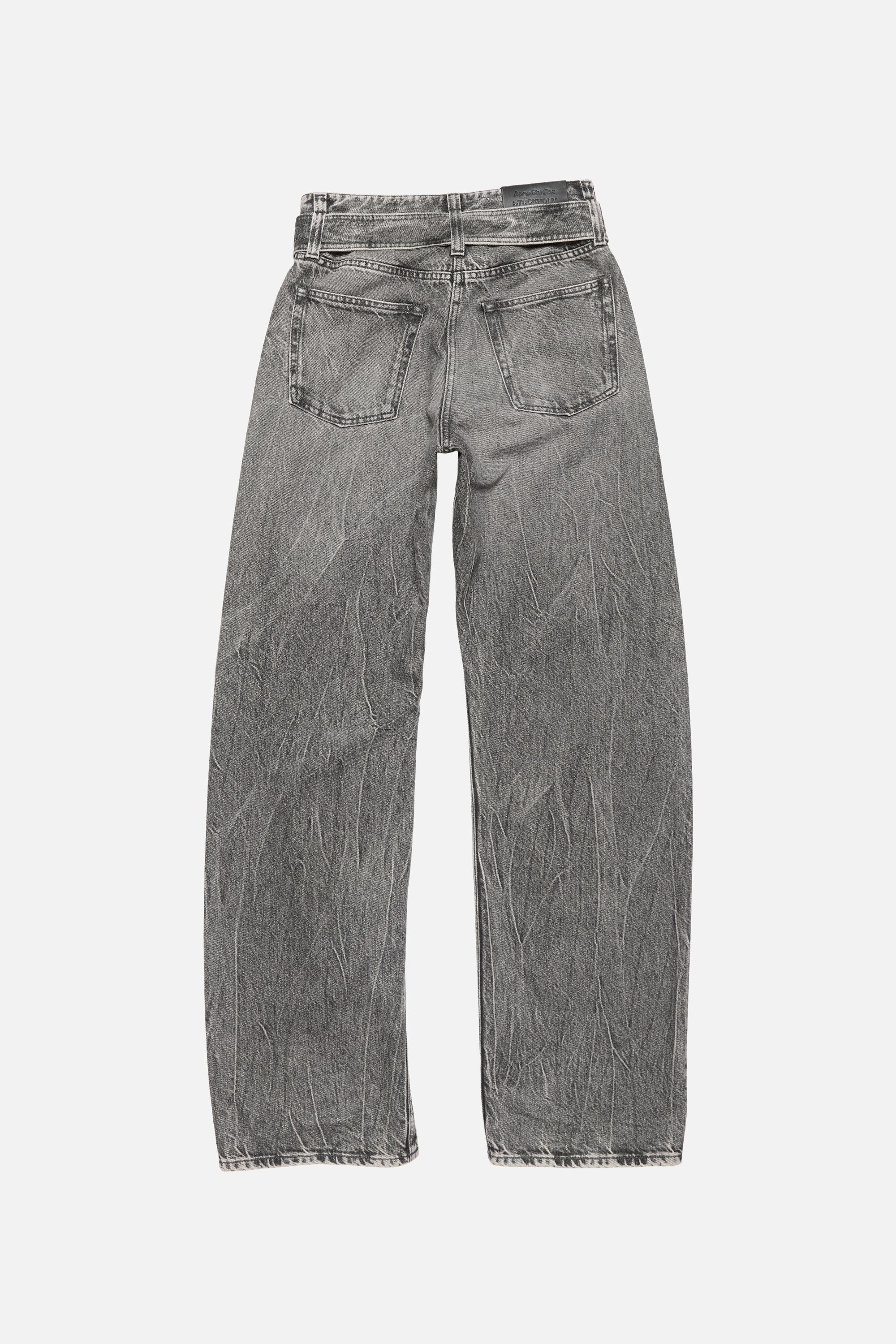 Belted jeans - Relaxed fit - Washed Black - 7