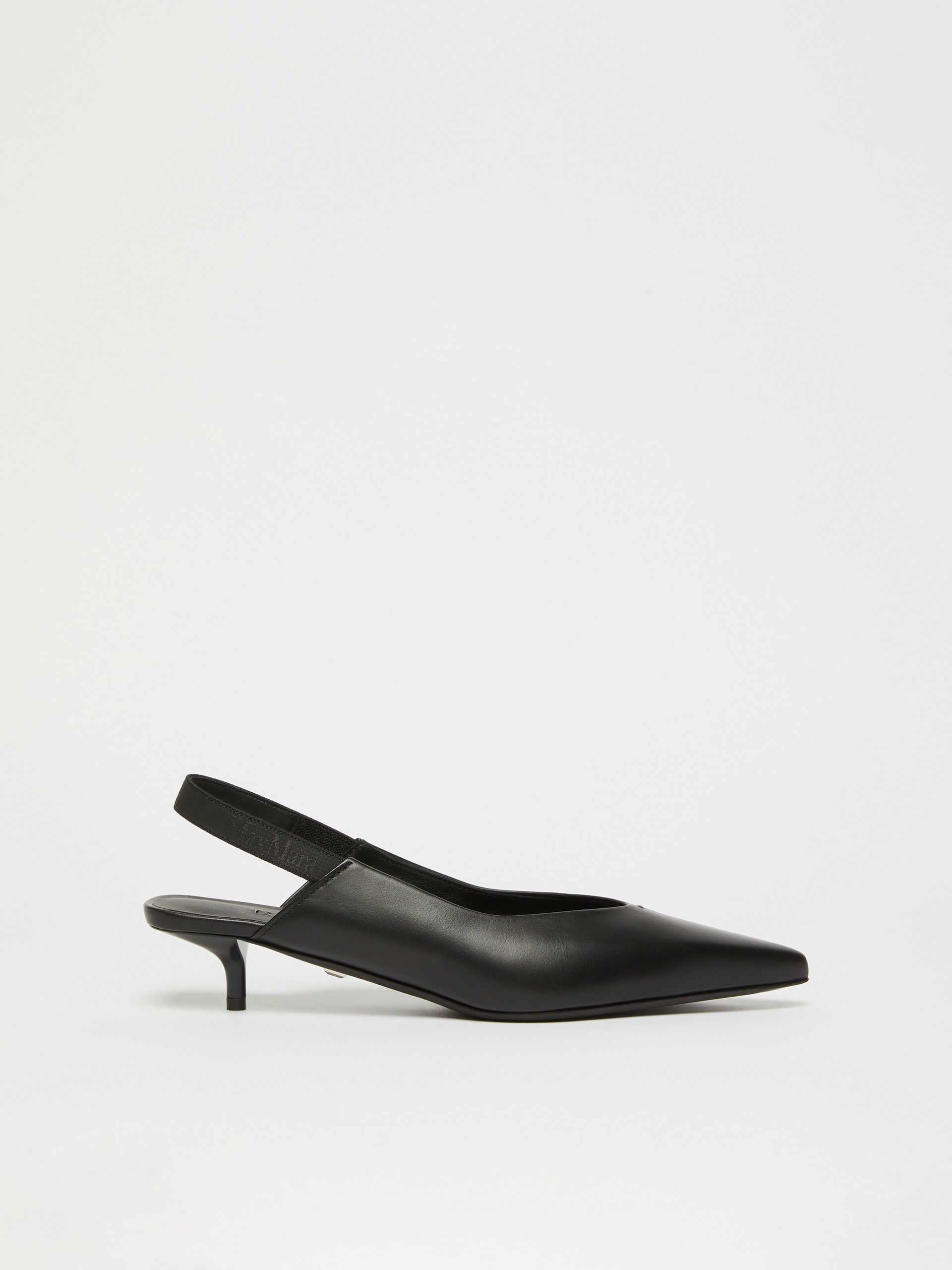 SLINGY Leather slingbacks with branded ribbon detail - 1