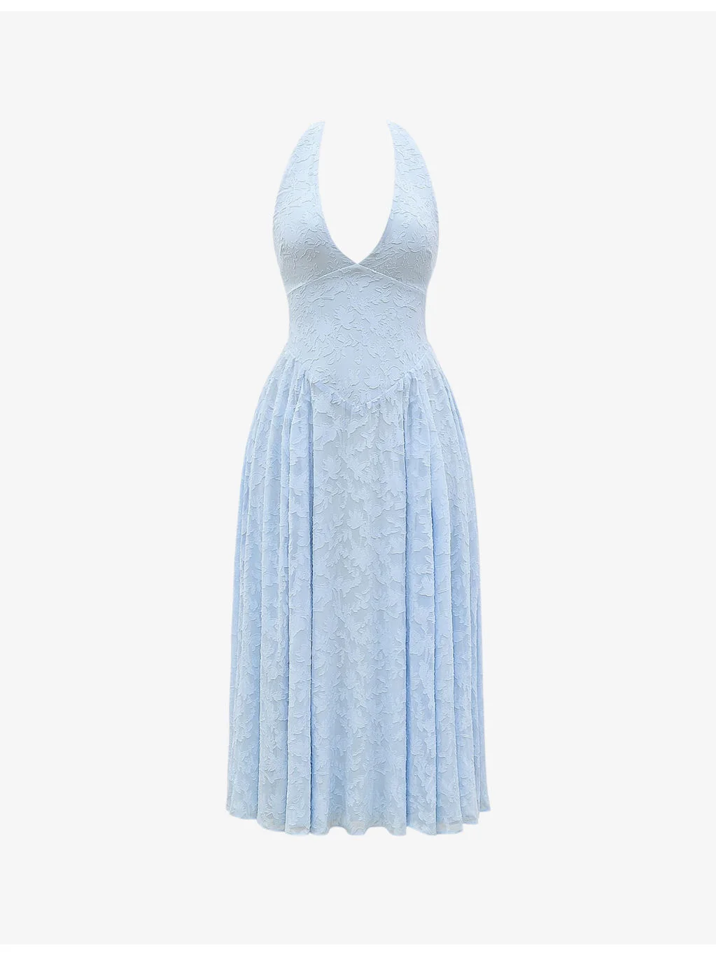 Arietta halter-neck jacquard woven midi dress - 1