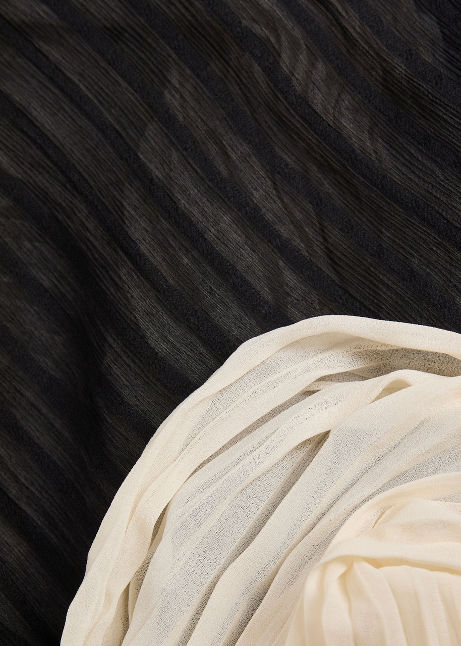 Vince Layered Striped Plissé Midi Skirt - 5