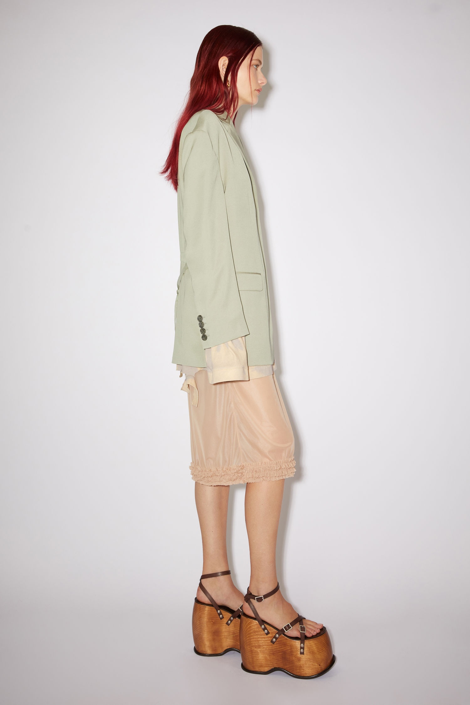 Belted suit jacket - Sage green - 4