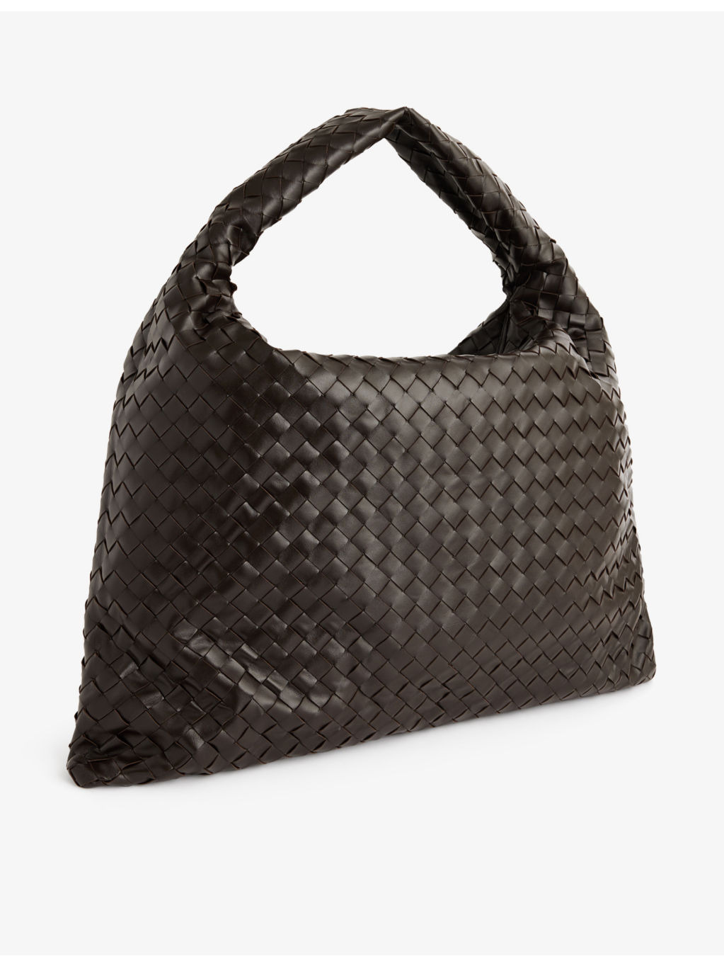Intrecciato-weave medium leather hobo bag - 4