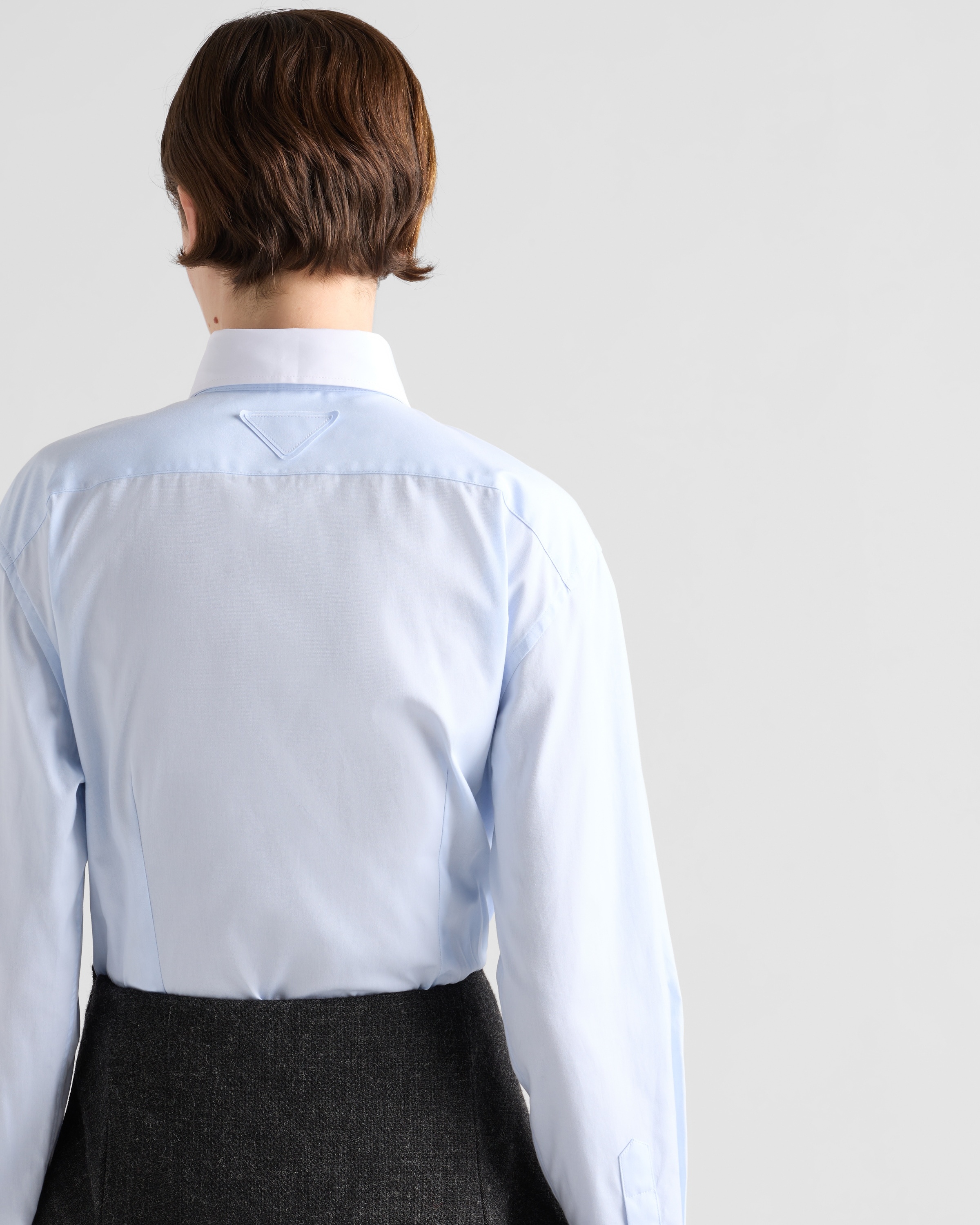 Embroidered Oxford cotton and poplin shirt - 3
