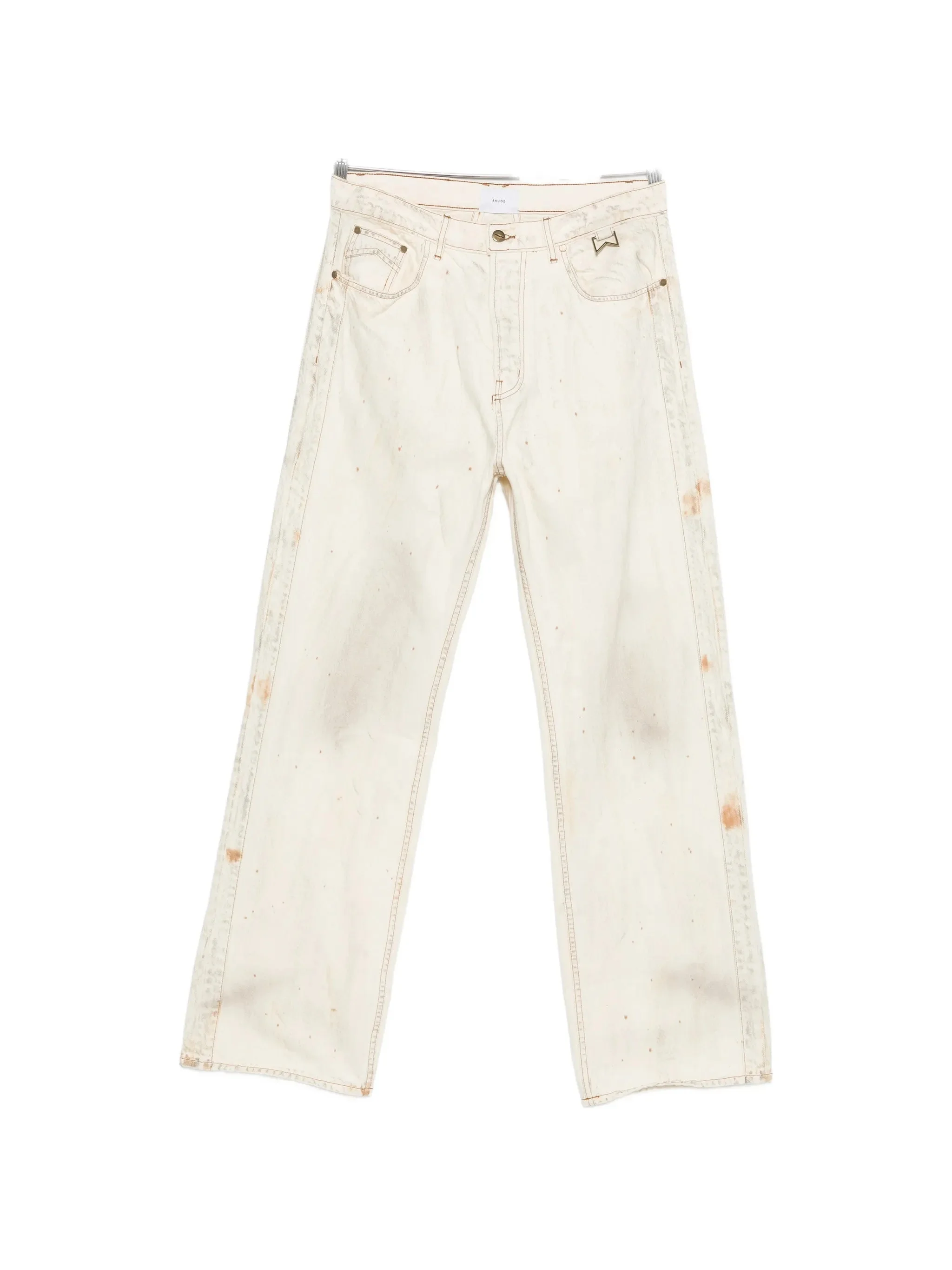 Rhude Distressed Straight Jeans - 1