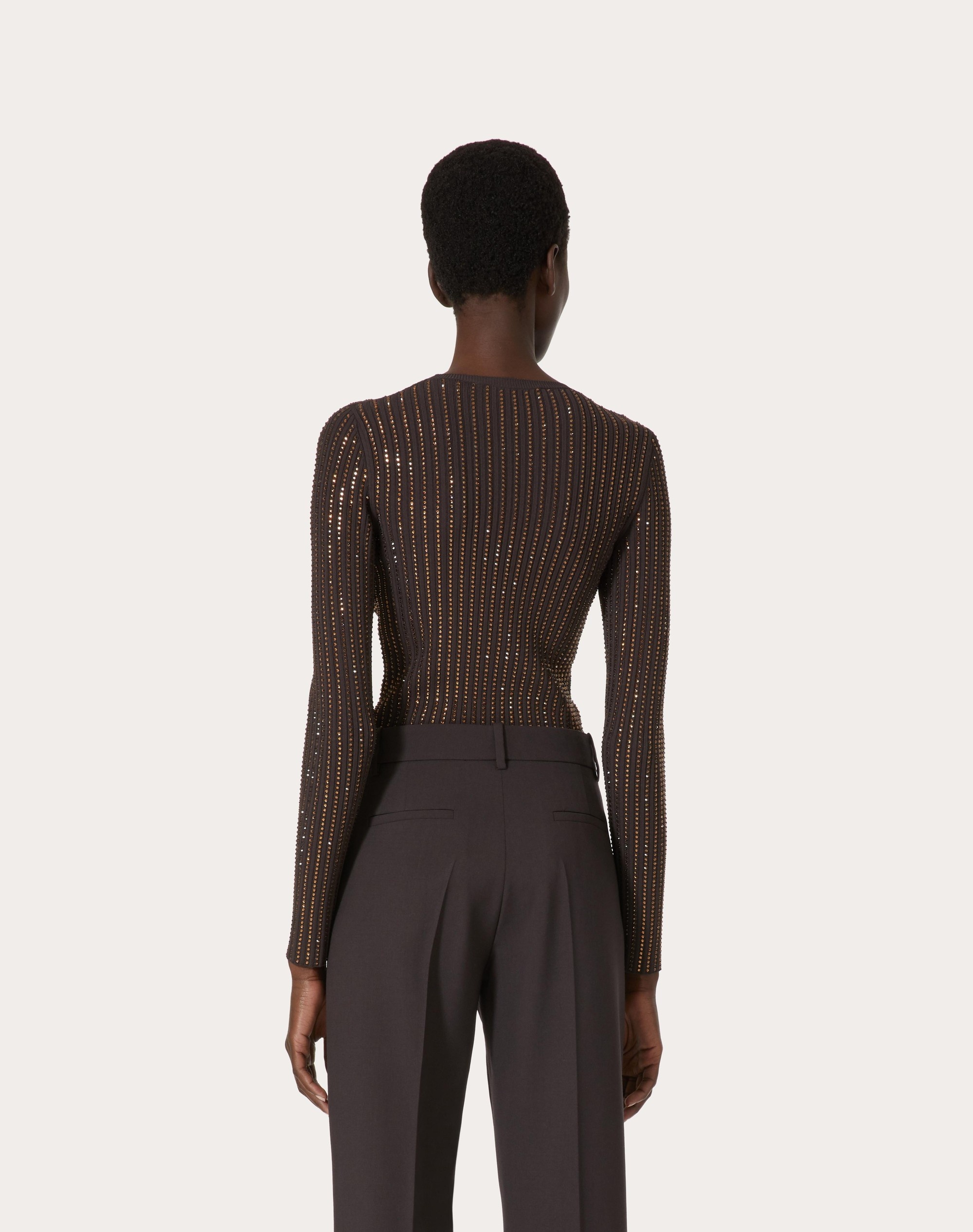 EMBROIDERED STRETCH VISCOSE SWEATER - 4