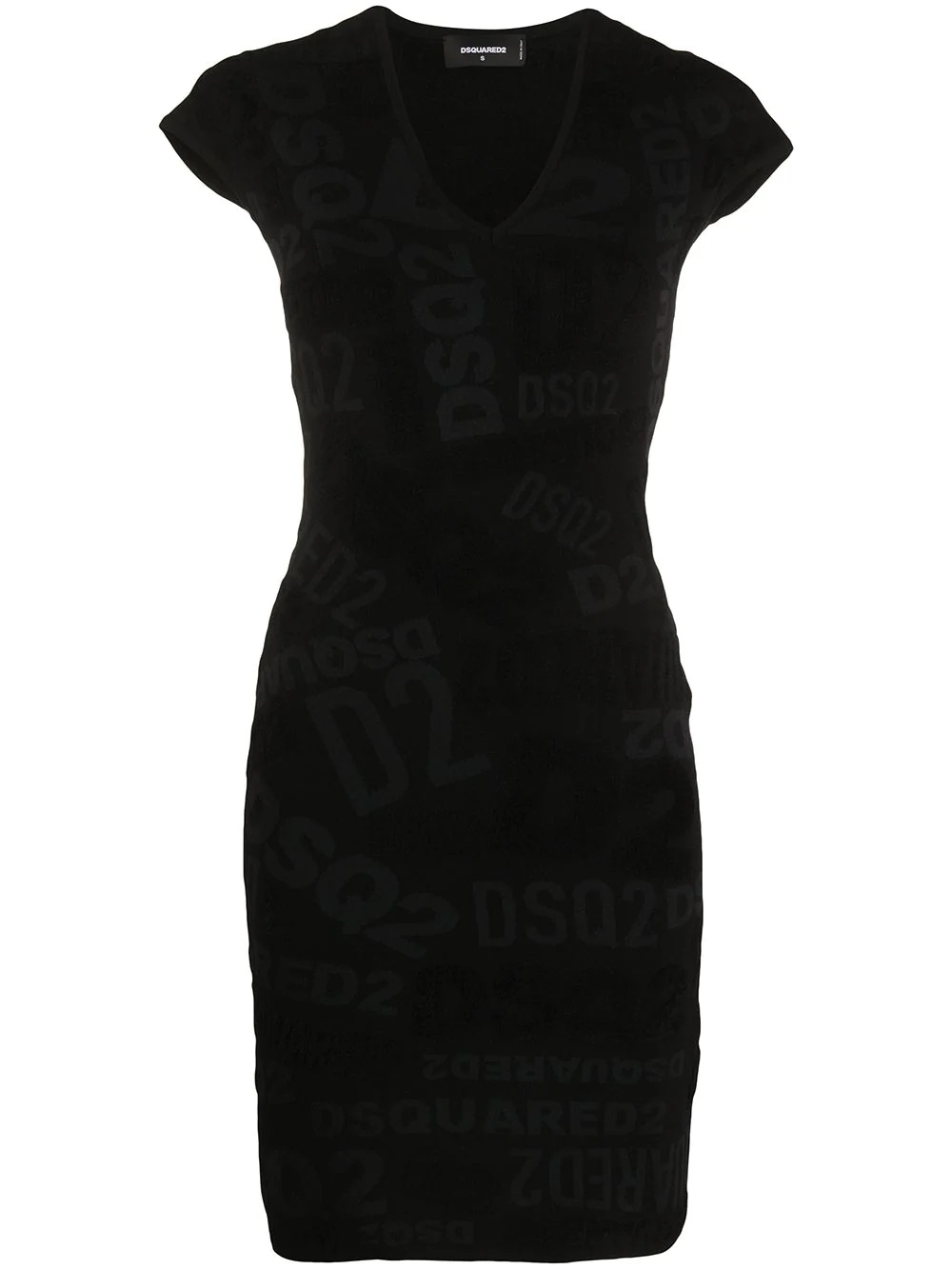 chenille logo print dress - 1