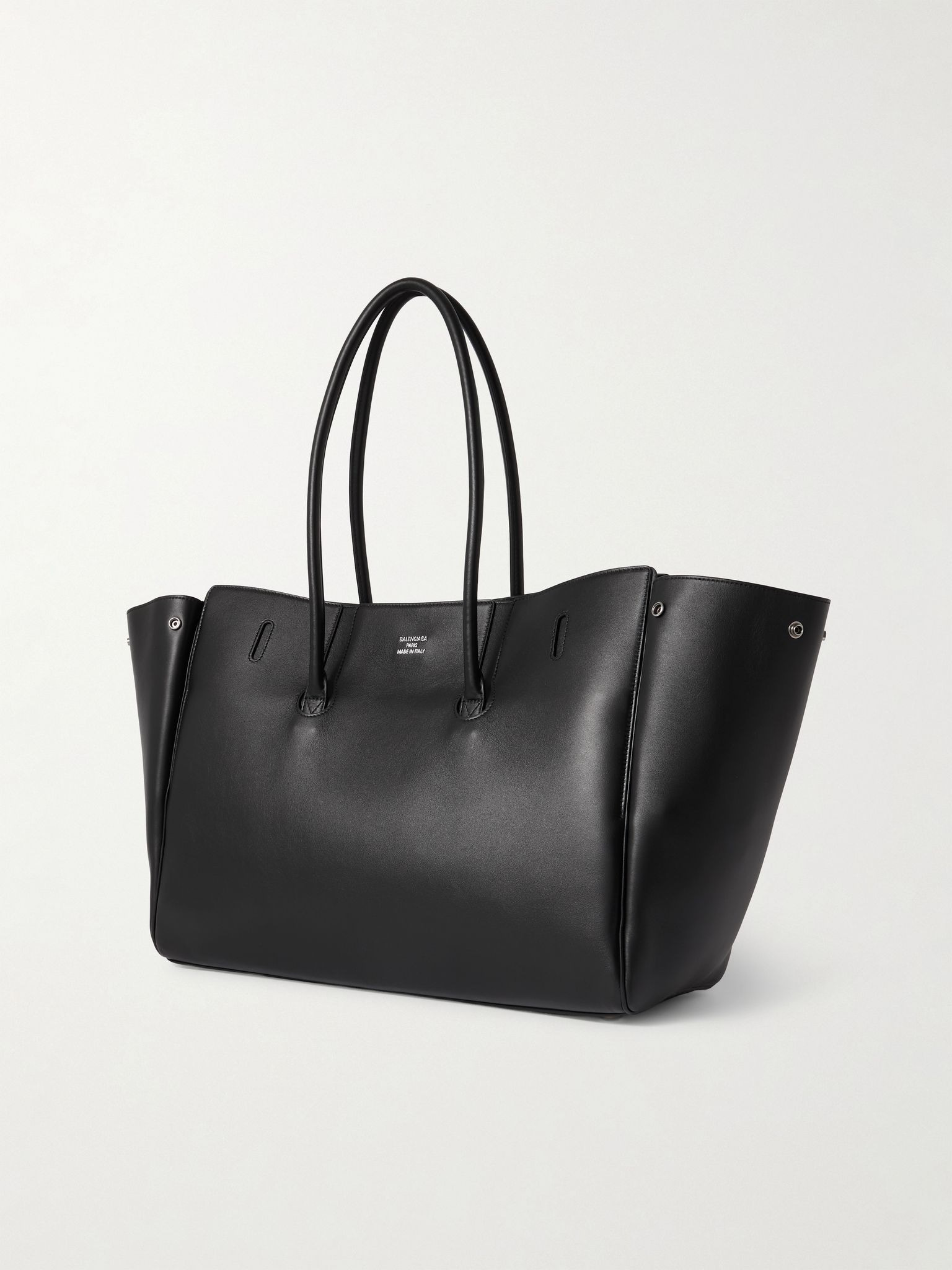 Bel Air Logo-Debossed Leather Tote Bag Black - 3
