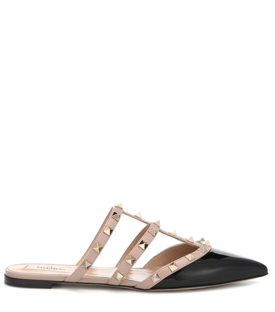 Valentino Garavani Rockstud patent leather slippers - 4