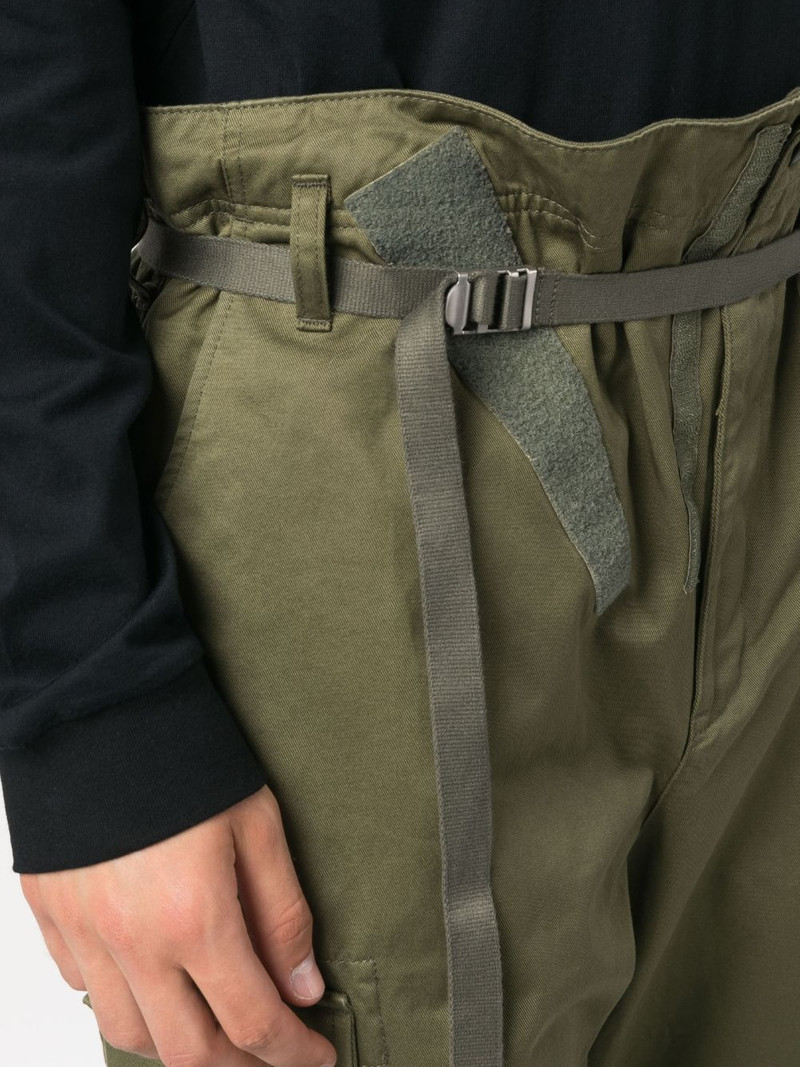 belted tapered-leg cargo trousers 5