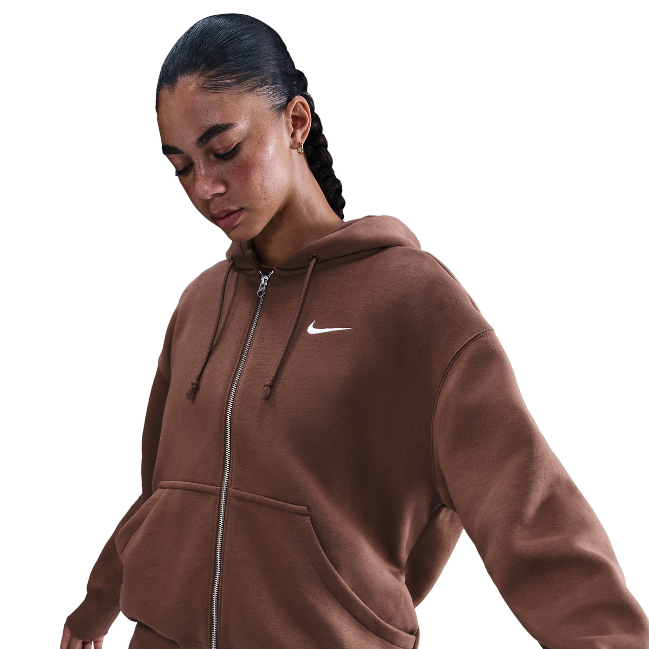 Nike Womens Nike Phoenix Fleece Long Sleeve Full-Zip - 1