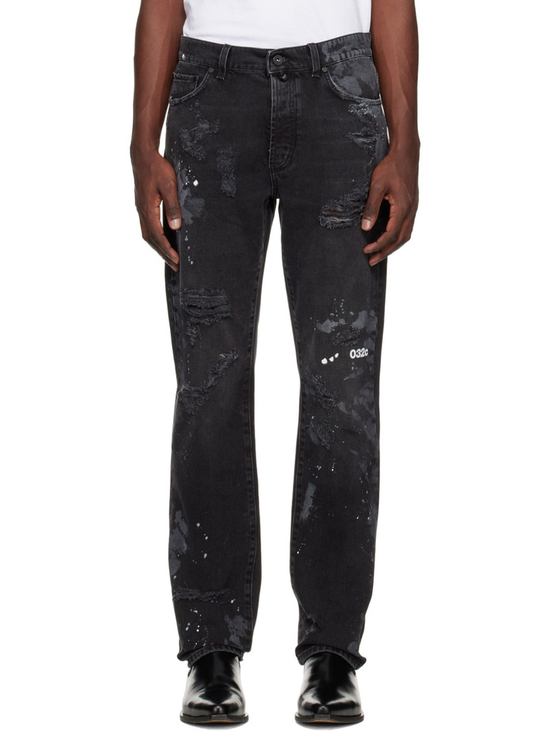 Black Double Shift Painter's Jeans - 1
