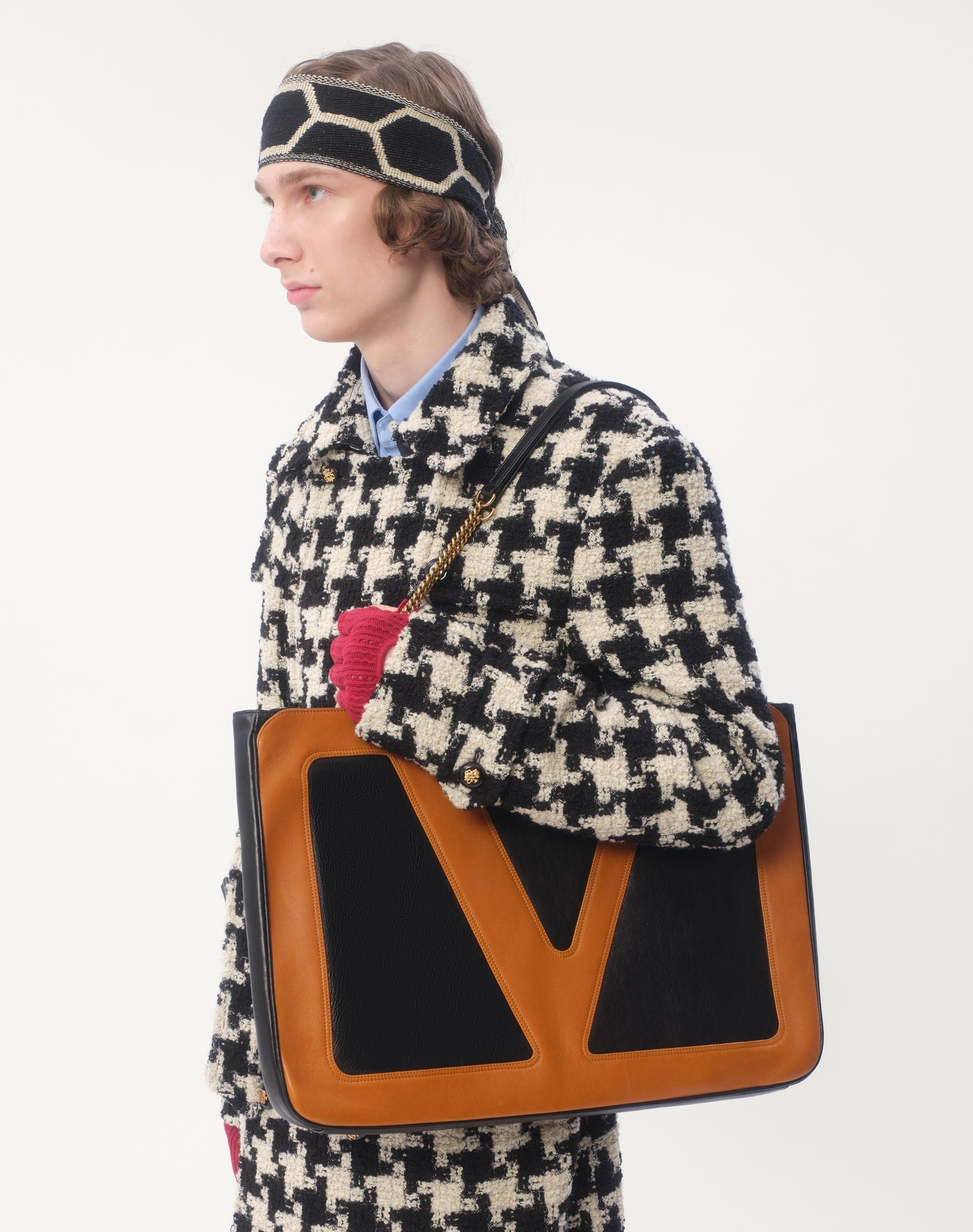 DOUBLE-BREASTED WOOL TRENCH COAT WITH PIED DE COQUE PATTERN - 3
