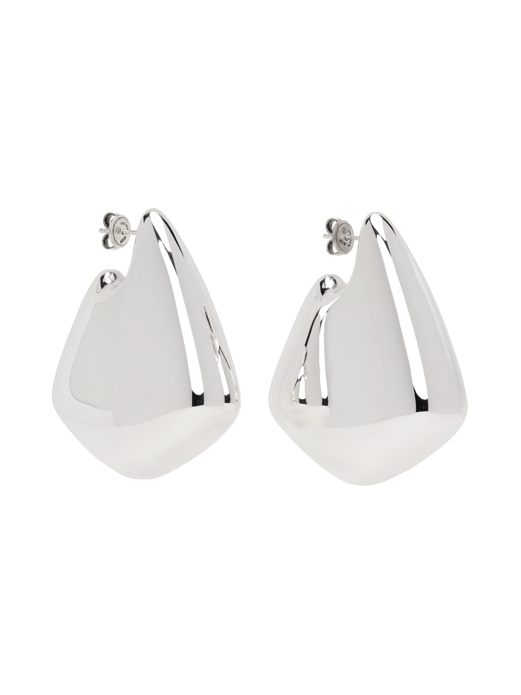 Silver Large Fin Earrings - 2