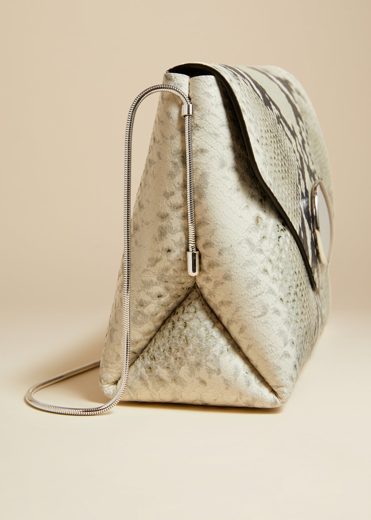 The Bobbi Bag in Natural Python-Embossed Leather - 3