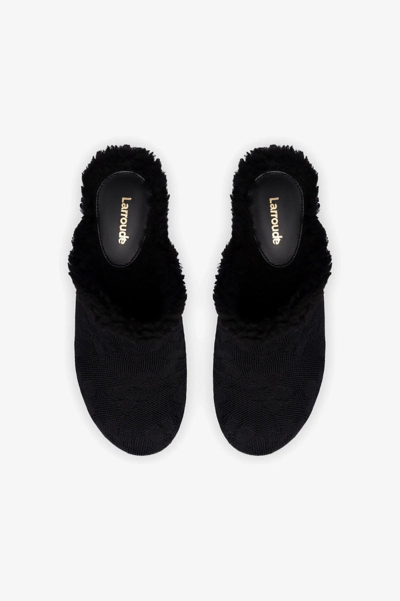 Miso Platform Clog In Black Knit 7