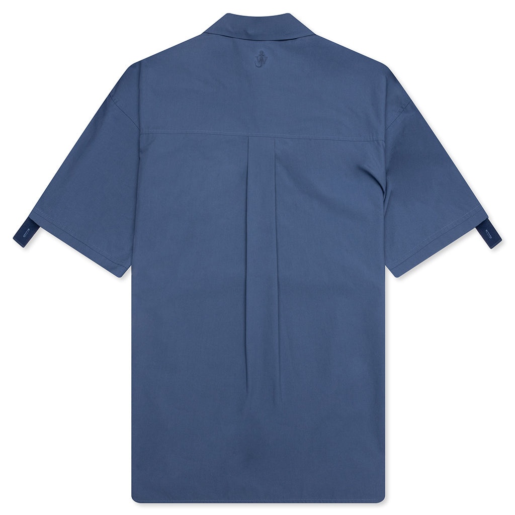 QUILTED POCKET POLO TOP - LIGHT INDIGO - 2