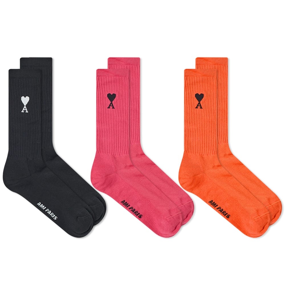 AMI Heart Logo Sock - 3 Pack - 1