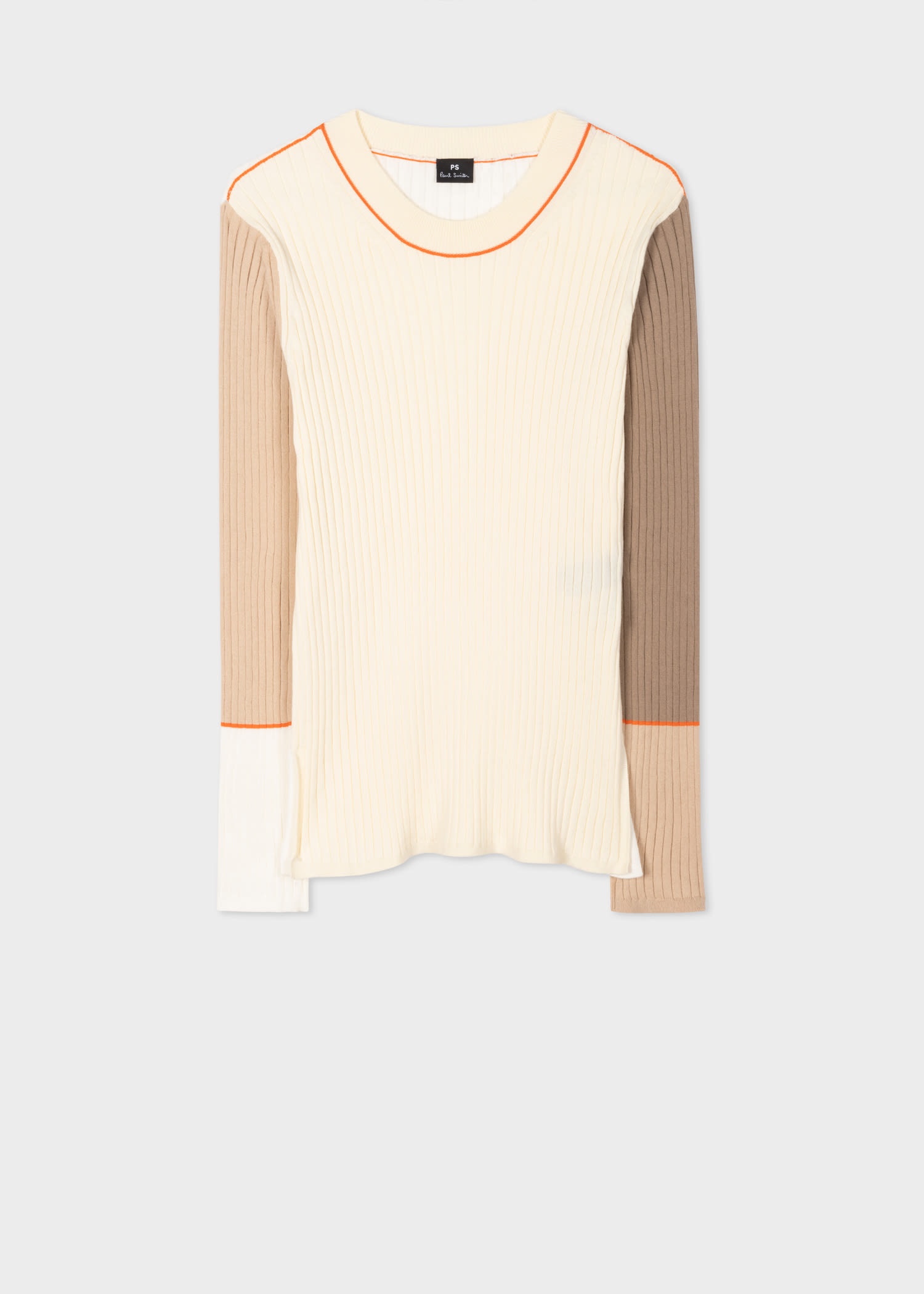Ribbed Contrast Sweater - 1