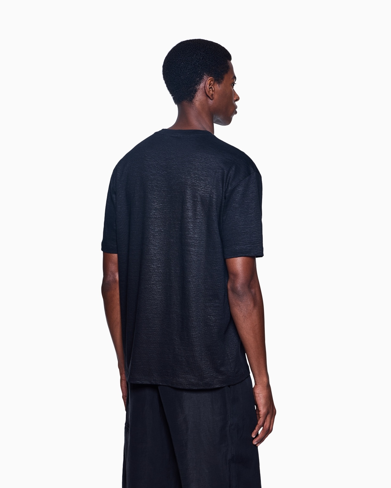 STRETCH-LINEN CREW-NECK T-SHIRT - 3