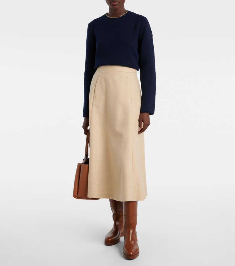 Moncler Virgin wool midi skirt outlook