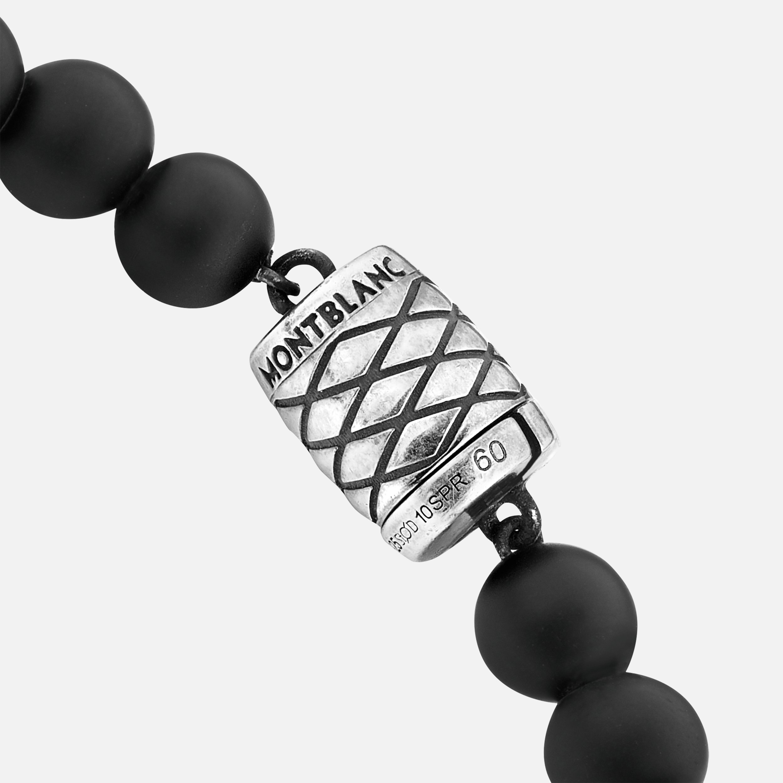 Onyx-Bead Bracelet with Serpent Detail in Silver - 2