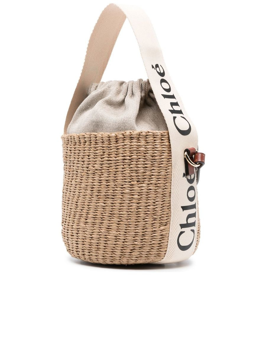 Small Woody Straw Bucket Bag - 1