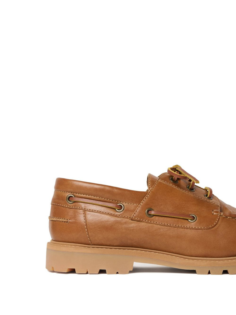 Guston raw-cut leather boat shoes 6