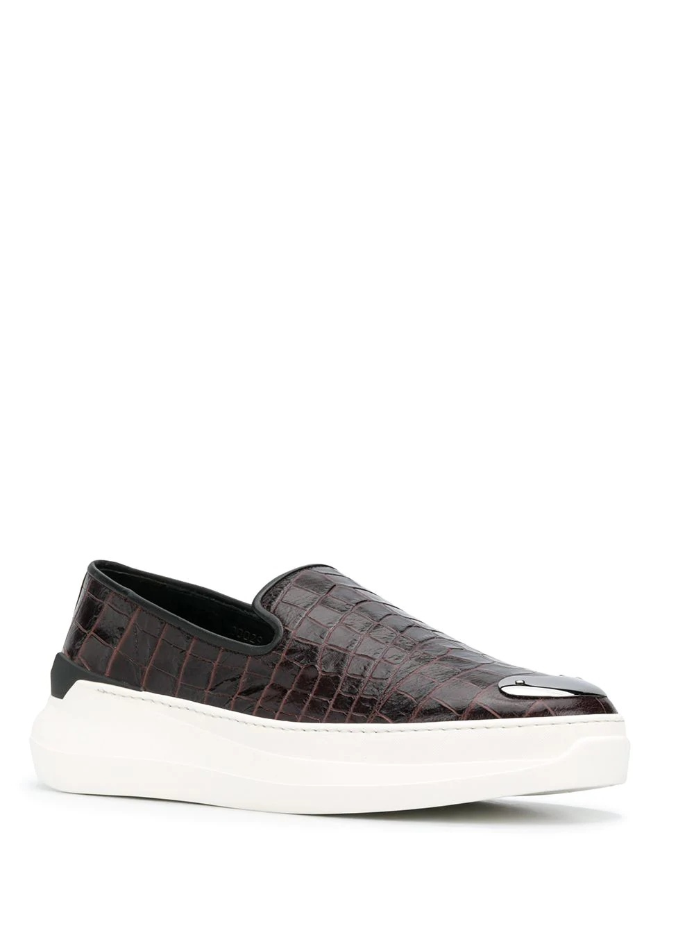 crocodile-effect slip-on sneakers  - 2