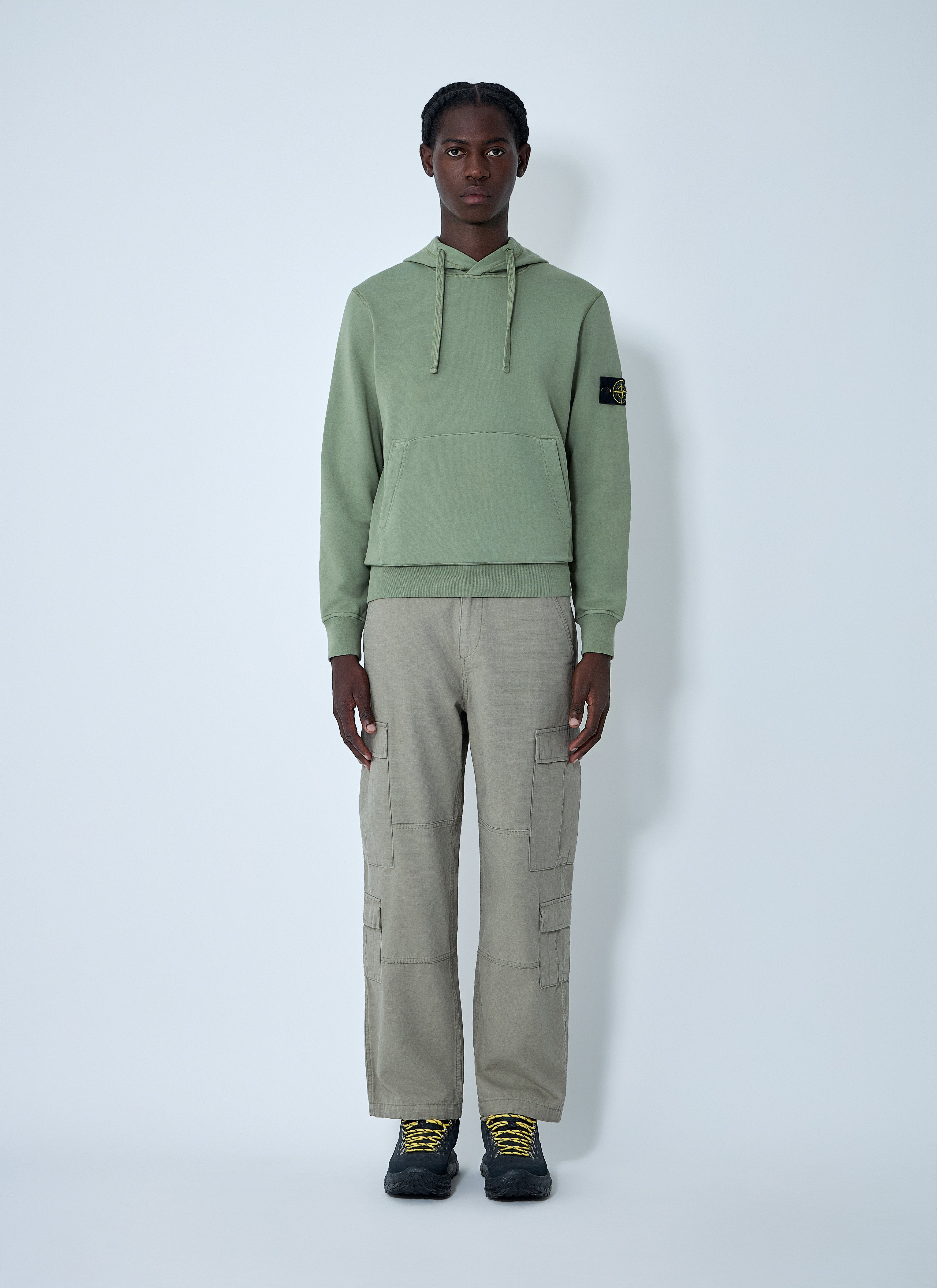 Stone Island Men Logo Motif Hooded Sweatshirt - 2