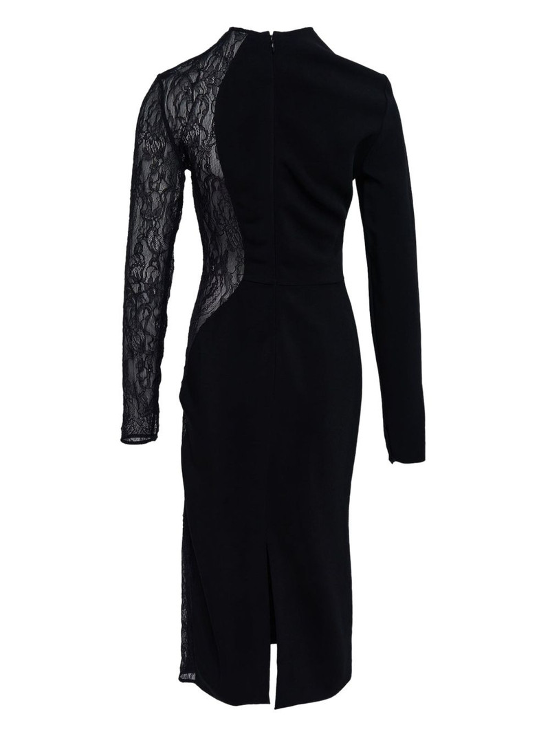 Stella McCartney Miracle lace-trim crepe midi dress outlook
