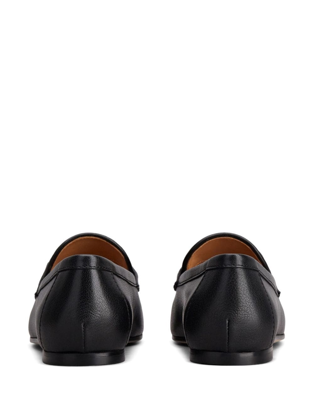 logo-plaque leather loafers - 3