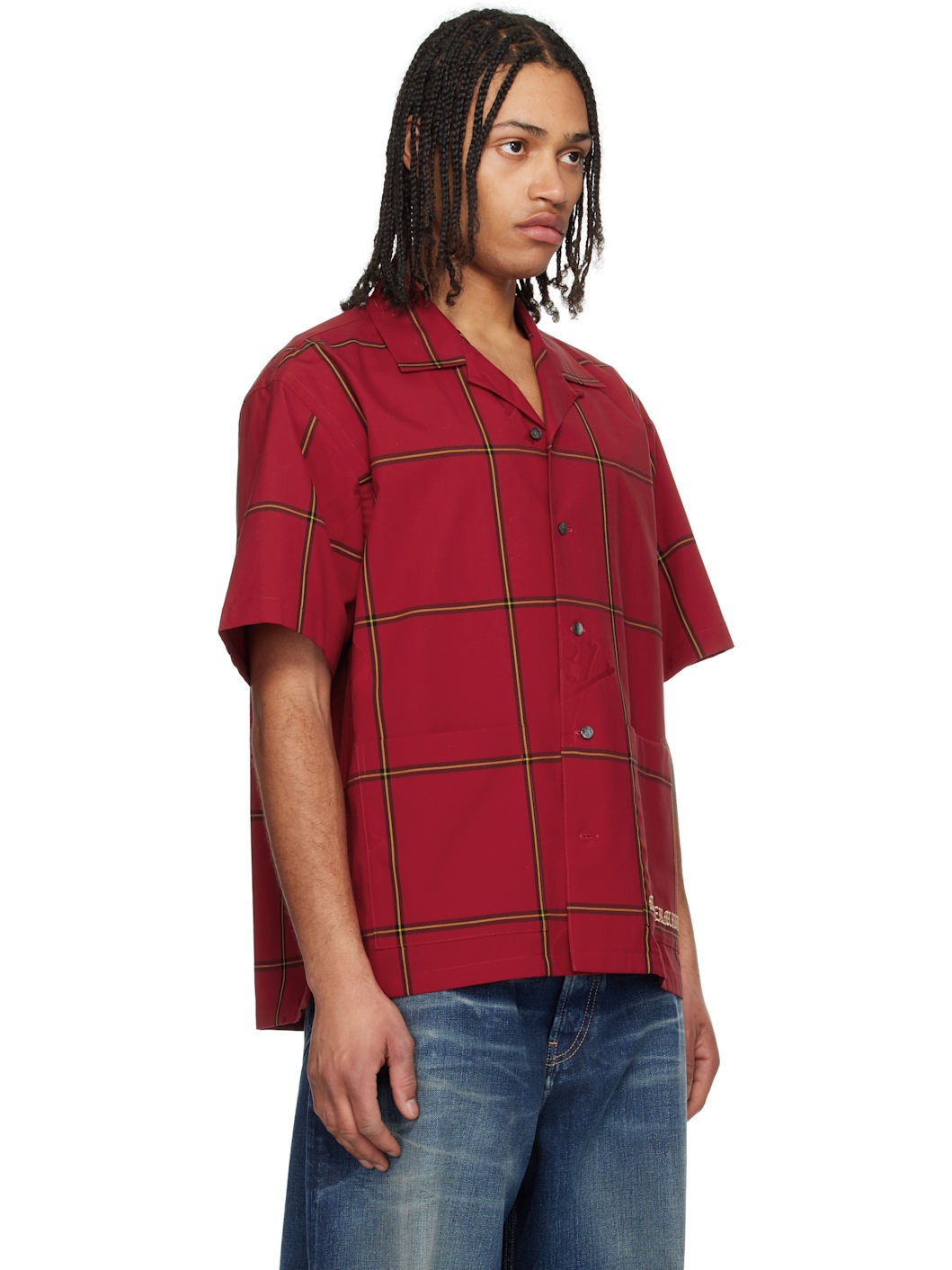 Red Windowpane Plaid Shirt - 2